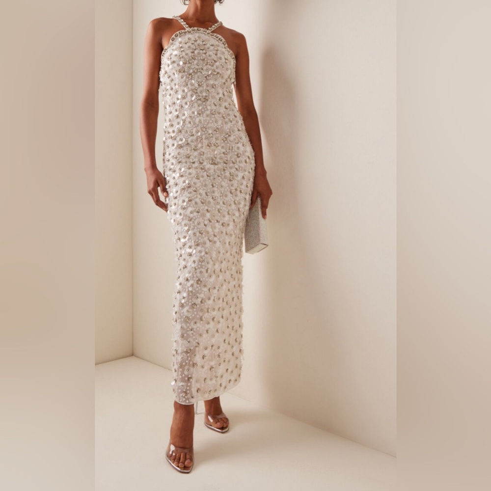 Des Phemmes Embellished Silk Maxi Dress